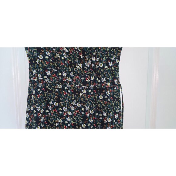 NY Collection Floral Wrap Maxi Dress With Short Sleeves By Calla Collection Blac - Picture 7 of 12